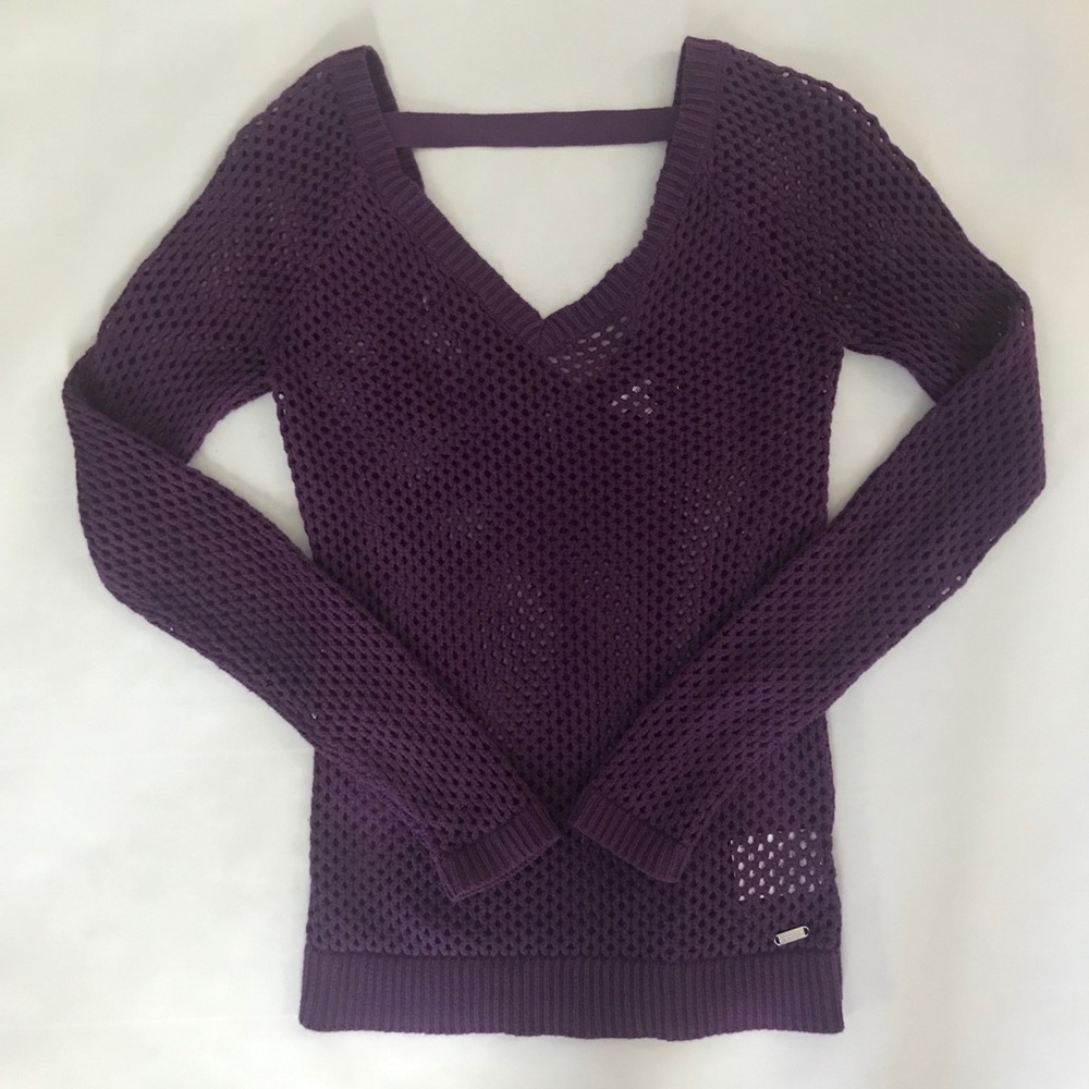 Guess purple knit sweater XS and stretchy